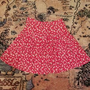 French Connection Red polkadot Floral pleated skirt